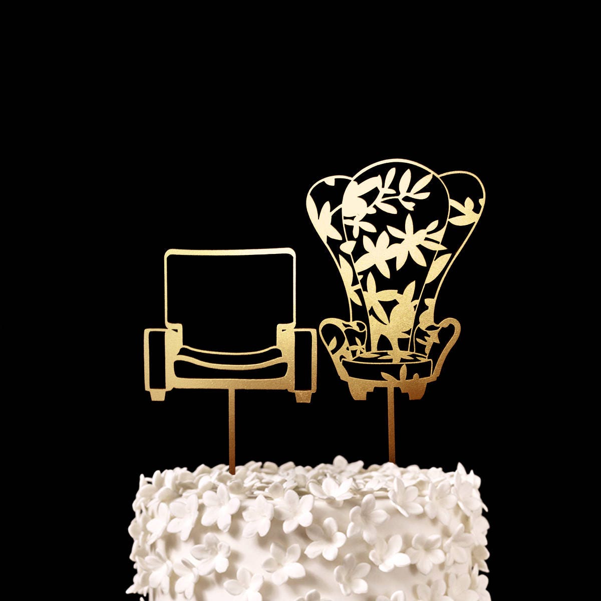up chairs wedding cake topper