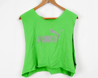 Vintage Crop Top, Vintage Clothing, Grunge Crop Top, 90s Clothing, Cut off shirt, Puma, Cropped shirt, Cut off tee shirt, Muscle Shirt