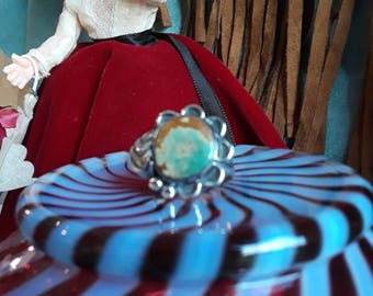 Sterling silver native American turquoise ring, size 6