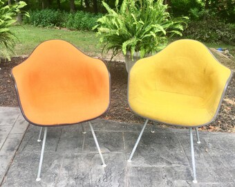 Set of Eames for Herman Miller Upholstered Shell Chairs