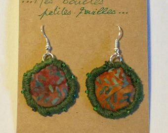 Earrings Orange and green banker leaves BO5.17