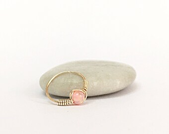 Tiny nose ring, nose ring hoop, gold nose hoops, opal nose jewelry ring, opal hoop, nose piercing, nose ring hoop, nose hoop 20g, opal