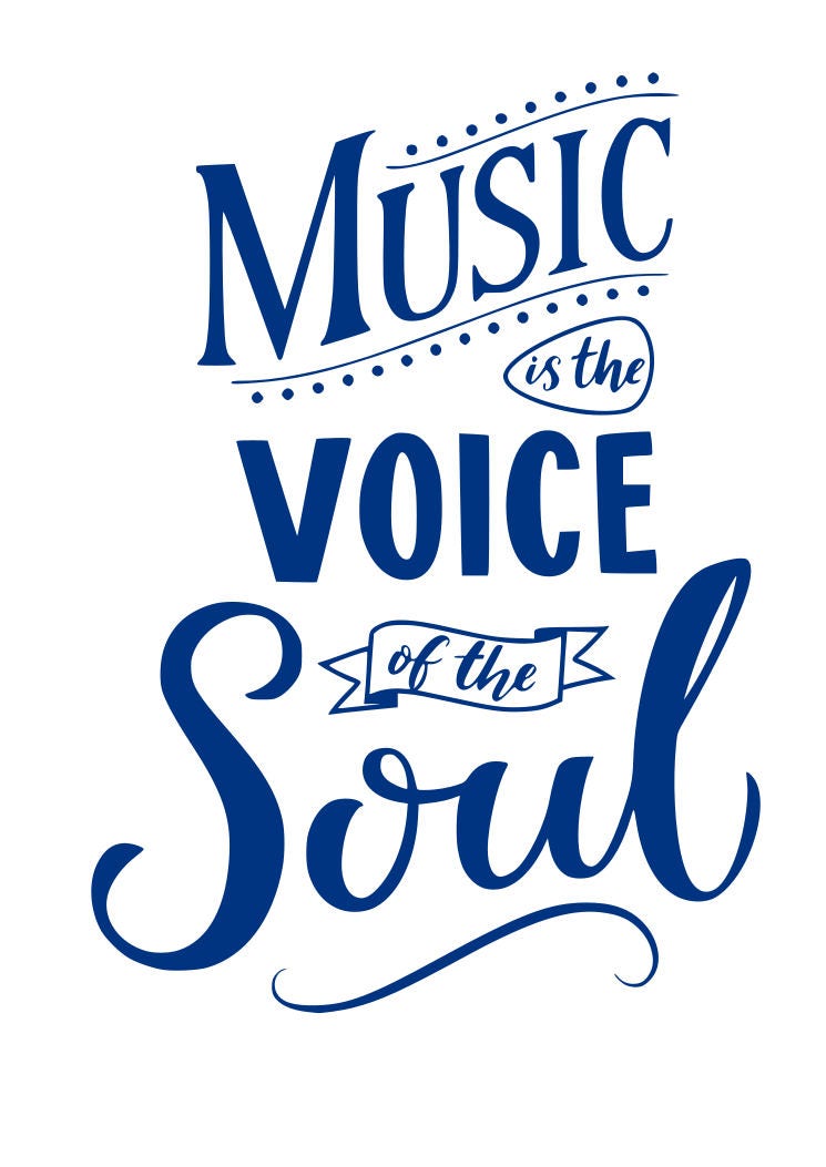 Download Music is the voice of the soul SVG File Quote Cut File