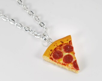 Peperoni Pizza Necklace - Handmade from polymer clay
