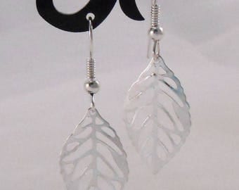 Simple leaves Silver earrings