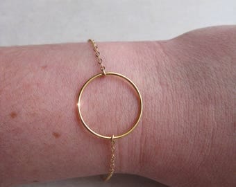 CIRCLE 14 k gold plated ring bracelet