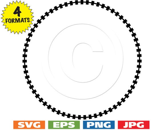 Download Round Dotted Train Track Border/Frame svg cutting file PLUS