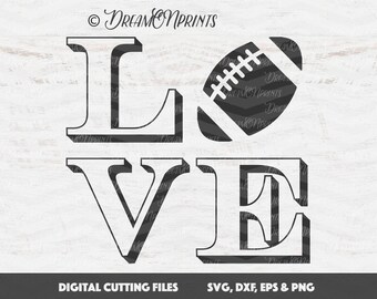 Love Football Svg, Football Svg, Love SVG, Sports Svg Football Cut Files, Silhouette Cameo SVG, Cricut Cut Files SVDP296