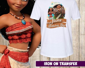 Moana iron on transfer Birthday boy Printable Digital Personalized Moana Birthday party shirt