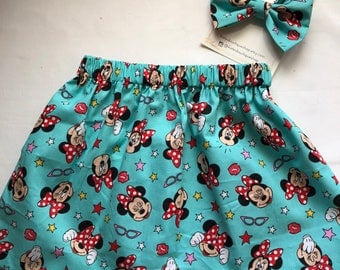 Babyhug Mid Thigh Length Skirt Minnie Mouse HD Print - Fiery Red main image 0