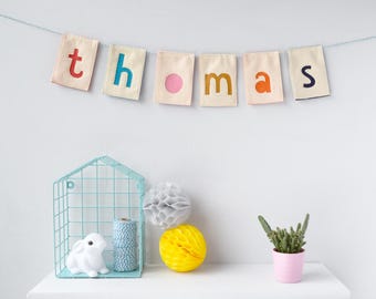 Personalised Bunting, MEDIUM SIZE, name garland, felt bunting, name bunting, letter bunting, rectangle bunting, nursery decor newborn gift