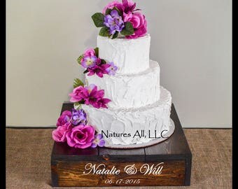 16 Rustic Wedding Cake Stand Personalized Option Dark Walnut Cupcake 16 Rustic Wedding Cake Stand Personalized Option Dark Walnut Cupcake