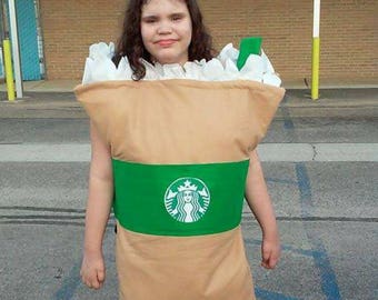 Kids Starbucks Halloween Costume Size XL to XXL Slips Easily over head and body Perfect 4 Special Needs No tripping hazards Contest Winner