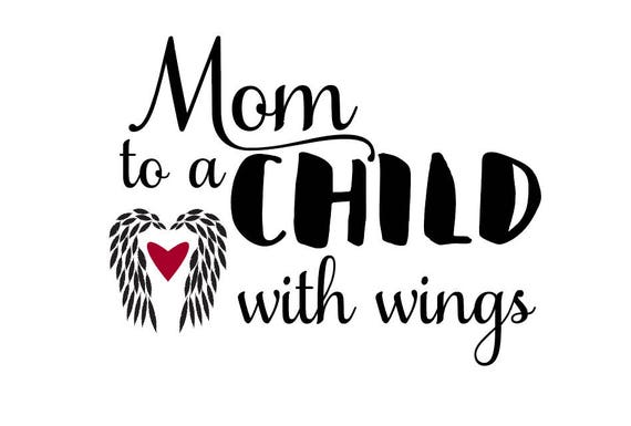 Download mom to child with wings SVG feather angel wings SVG child