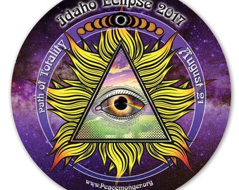 EC050 - Idaho - All Seeing Eye Total Solar Eclipse 2017 Souvenir Sticker (or MAGNET)