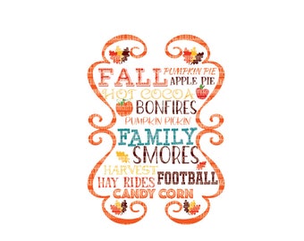 Happy Fall SVG Files, Iron On Decals, Fall SVG, Thanksgiving Cut Files, dxf for Cricut, Svg Files, svg For Cricut, SVG for Silhouette