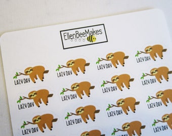 Lazy Day Sloth Stickers