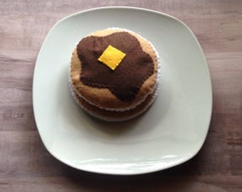 Felt Pancakes, Pretend Food, Felt Breakfast Set, Felt Food, Play Food, Pretend Food Set, Felt Toys, Play Breakfast Set, Fake Food, Toys