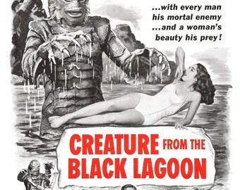 Back to School Sale: Creature from the Black Lagoon 1954 Adventure/Horror Movie POSTER