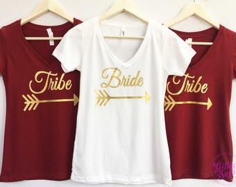 Bachelorette Party TEE Shirts , Anything you want, Front Text Only Completely customized, Personalized Tank, Short Sleeve, pluz sizes