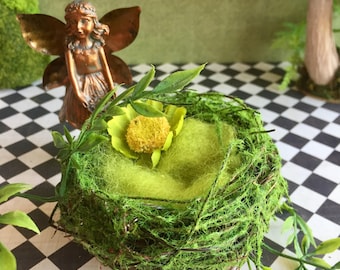 Fairy bed, miniature fairy nest, woodland fae bed