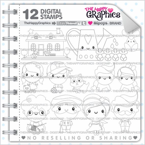 Family Stamp COMMERCIAL USE Digi Digistamp