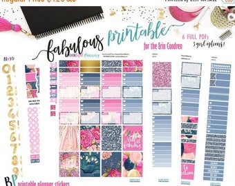 1YRSALE Fabulous Birthday | Weekly Printable Planner Kit | Planner Stickers | Cut Lines | for use with Erin Condren | Planner Stickers Print