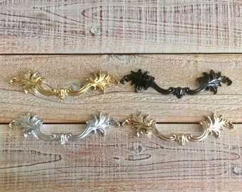 Set of 4 Drawer Dresser Pulls Pull French Provincial Antique Style Vintage Restoration Hardware Victorian Decorative Dresser Drawer Handles