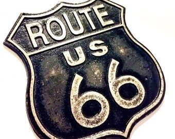 ON SALE Vintage Style Route 66 Sign - Road Signs - Fathers Day Gift - Rusty Metal Signs - Hot Rod Decor - Car Theme Nursery Decor - Gifts Fo