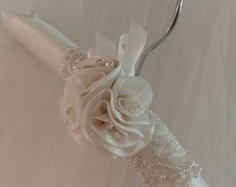 Bridal Gown Hanger, Bridal Covered Hanger, Padded Bridal Hanger, Lingerie Hanger, Hanger for Brides Gown, Lace Hanger, Brides Hanger