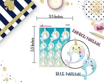 Wine Stickers - Drinking Stickers- Blue Narwhal - Whale Stickers - Stickers for Planners - Happy Planner - Life Planner - ECLP