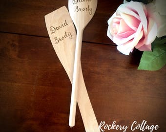 Small kitchen baking set, wooden spoon and spatula set, personalised baking set, personalised cooking set, custom kitchen gift, wood kitchen