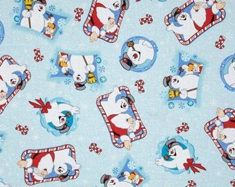 Frosty the Snowman Pale Blue / Bandana Bib or Traditional Bib