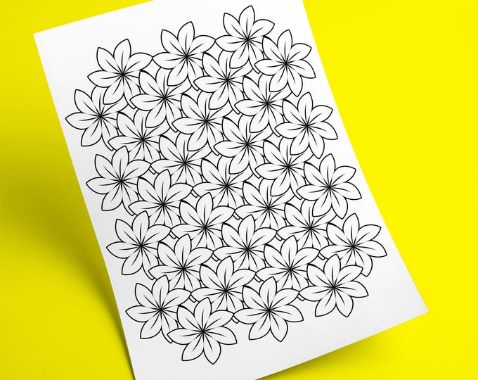 Floral Coloring Page, Abstract Flower Coloring Printable, Adult Colouring Flowers, Spring Color Page, Flowers To Color PDF Download