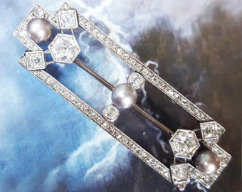 Diamond Brooch | Vintage Diamond Brooch | Art Deco Brooch | Art Deco Diamond Brooch | Vintage Diamond Pin | Art Deco Diamond Pin |
