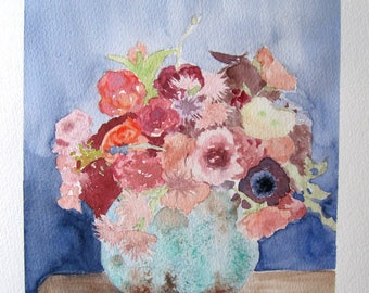 Spring bouquet watercolor painting