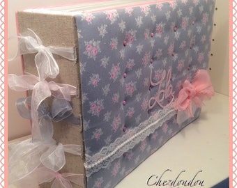 Album photos or guestbook quilted floral A4 96 pages for birth, baptism or baby shower
