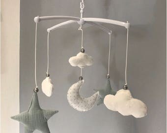 Musical mobile Lange mint and silver
