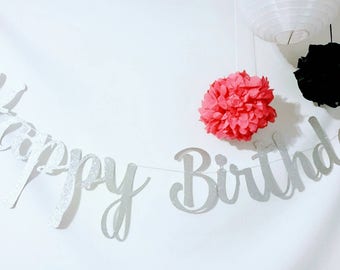 Happy birthday banner ,Custom banner, Gold glitter banner, Happy birthday, Birthday banner, party banner, special occasion, party decor