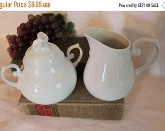 SALE Vintage Centurian Collection White Porcelain Creamer and Sugar Bowl Set