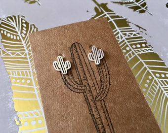 Cactus earrings, silver cactus earrings, dainty cactus earrings ,southwestern cactus earrings, saguaro cactus earrings, tiny cactus studs