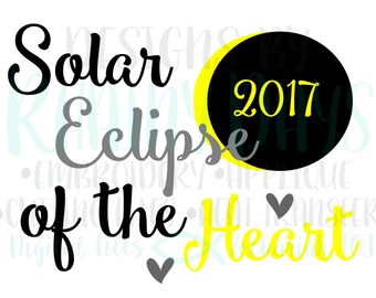 Buy 3 get 1 free! Solar eclipse of the heart 2017 cutting file, solar eclipse 2017 SVG, DXF, png design