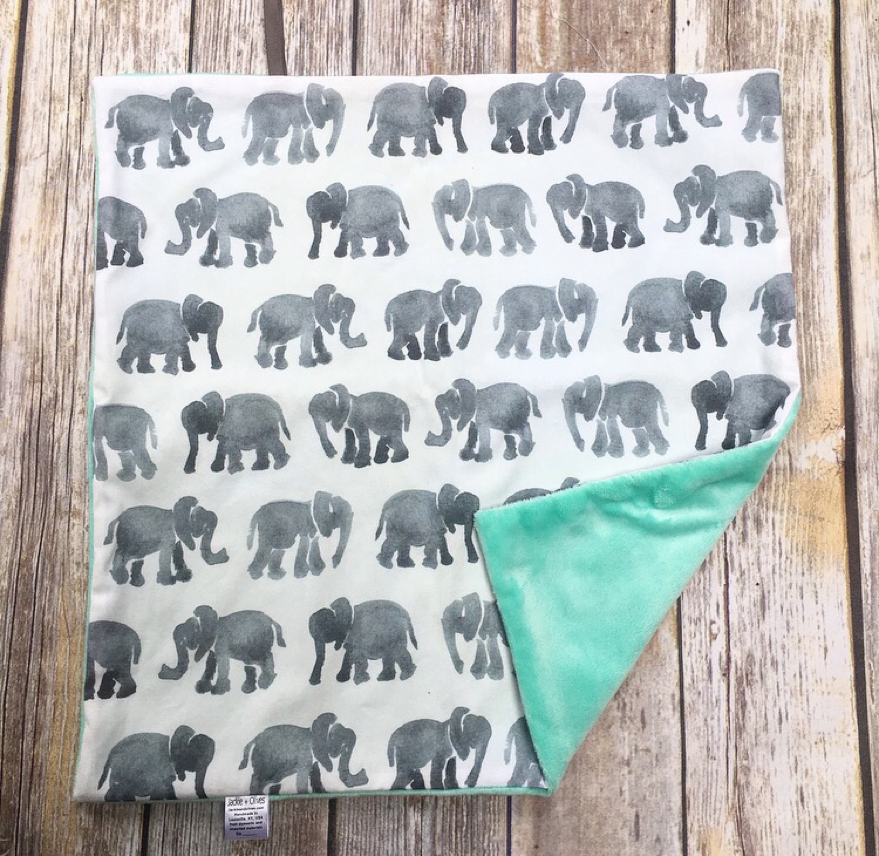 Elephant Lovey Blanket Organic Baby Blanket Zoo Nursery