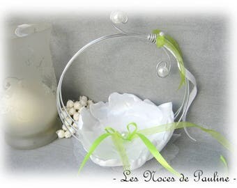 Ring bearer white and green anise rings wedding gift groom-made