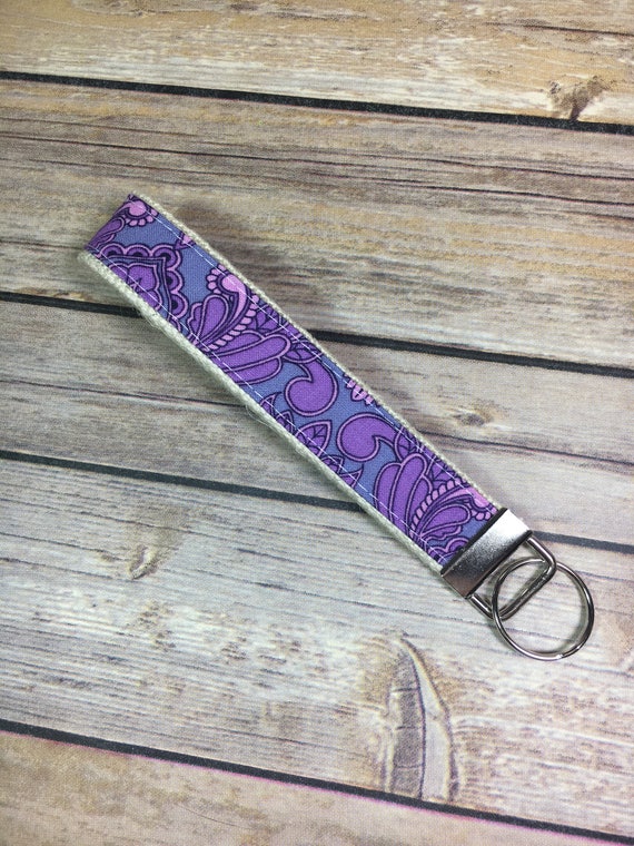 Key Fob Purple Keychain Purple Fabric Tula Pink Keychain