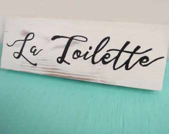 La Toilette sign - Toilette bathroom sign - Bathroom wall decor - Bathroom wall art - Rustic bathroom wall decor - Fixer upper decor