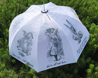 Alice in Wonderland / Umbrella / Party / Cheshire cat / Rabbit / White Rabbit / Mad Hatter / Alice / Caterpillar / Queen