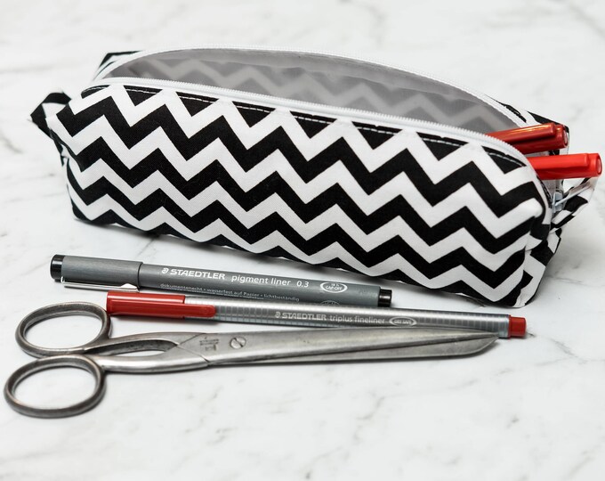 Black and White chevron pencil case