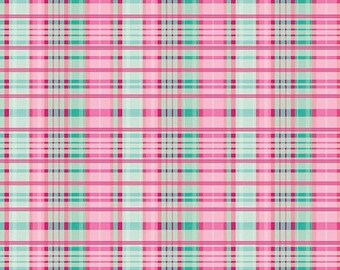 Sale Primavera Plaid in Teal Cotton Fabric by Patty Young for Riley Blake