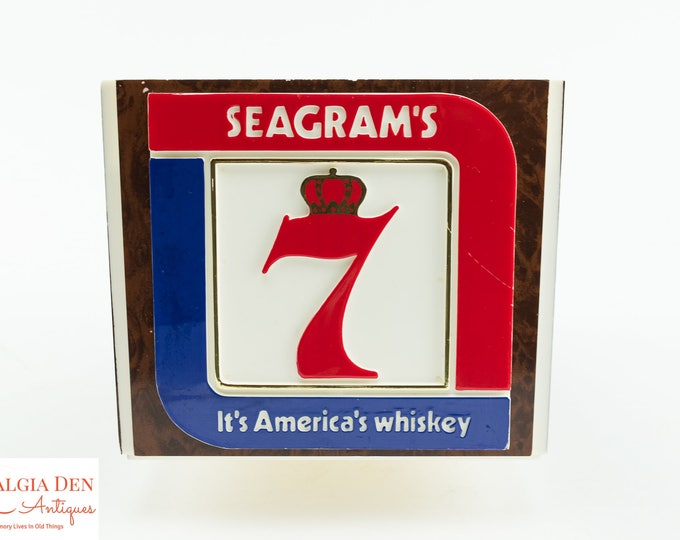 Vintage Barware | Seagram's 7 Napkin And Straw Holder | Bar Supplies